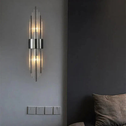 Applique murale en cristal avec touche dorée