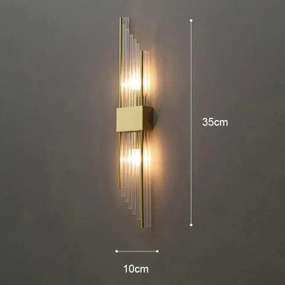 Applique murale en cristal avec touche dorée