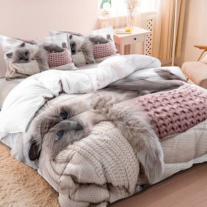 Ensemble de Housse de Couette Luxe Vintage – Respirant & Hypoallergénique