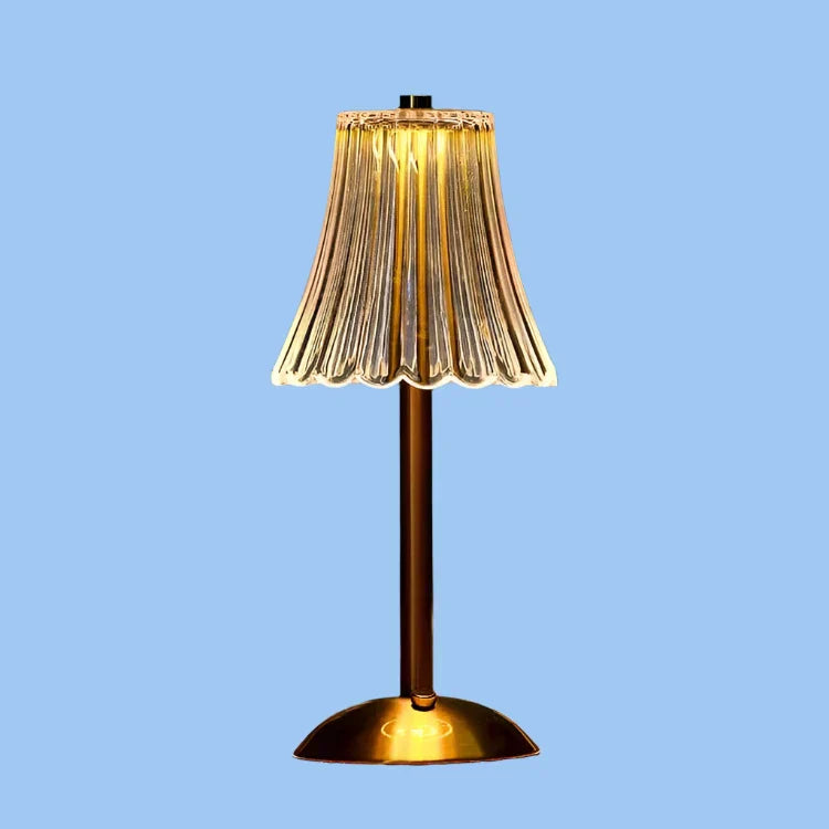 Floroux – Lampe de table sans fil en cristal mince avec LED chaude