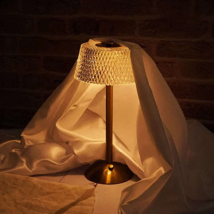 Floroux – Lampe de table sans fil en cristal mince avec LED chaude