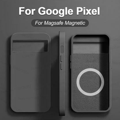Étui en silicone MagSafe de luxe pour Google Pixel 8 7 6 Pro protection magnétique à charge sans fil