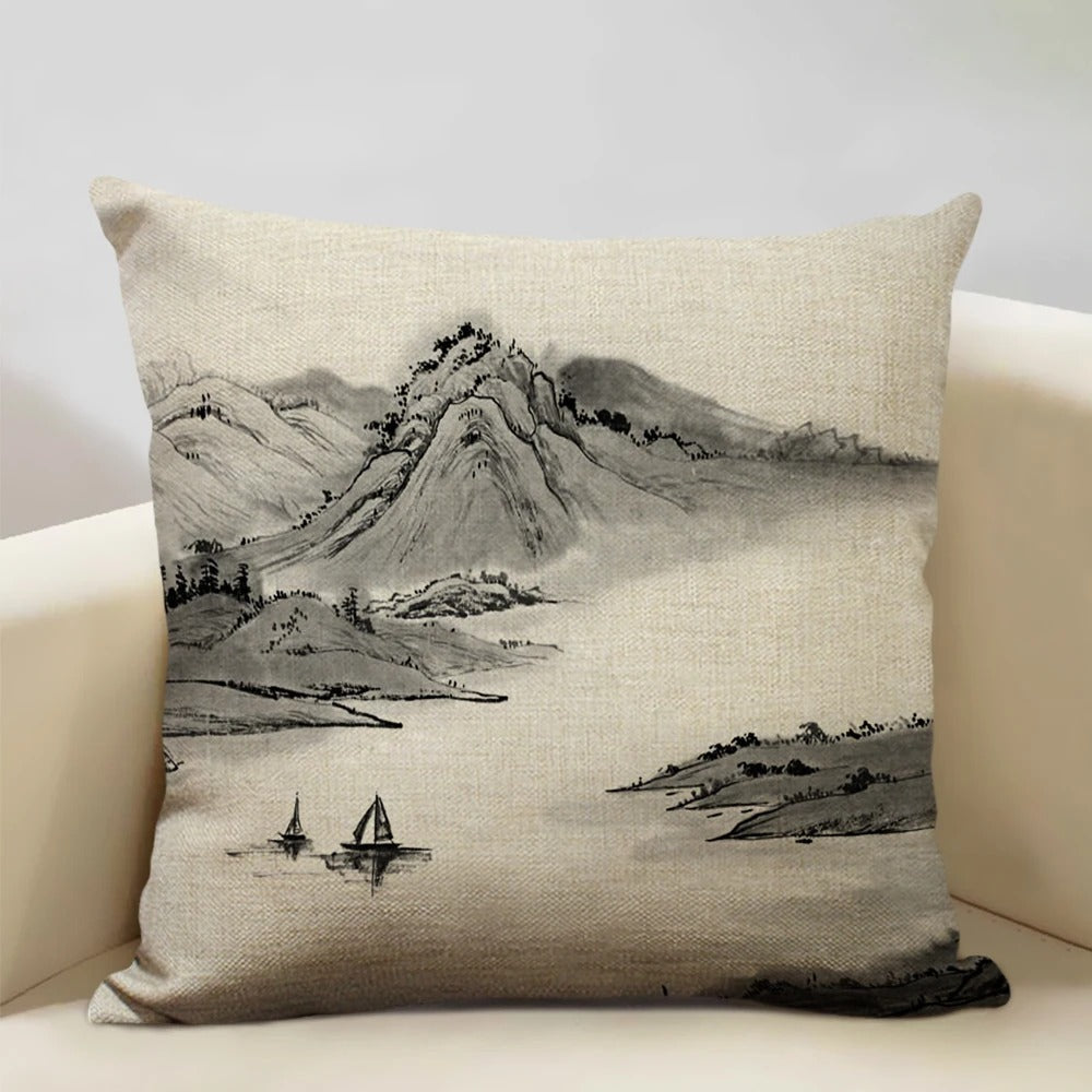 BeauRêve Housse de Coussin avec Mont Fuji - Style Japonais pour Chaque Espace