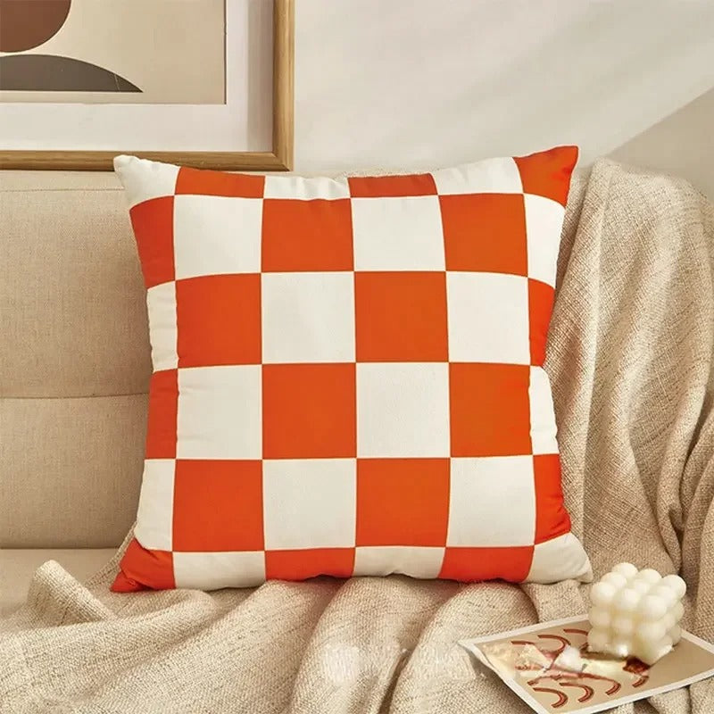 Coussin à carreaux élégant - Must-Have tendance pour un intérieur luxueux
