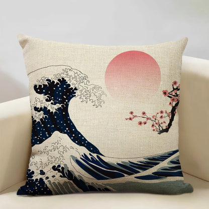 BeauRêve Housse de Coussin avec Mont Fuji - Style Japonais pour Chaque Espace