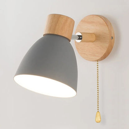 Floroux - lampe murale en bois nordique moderne avec interrupteur