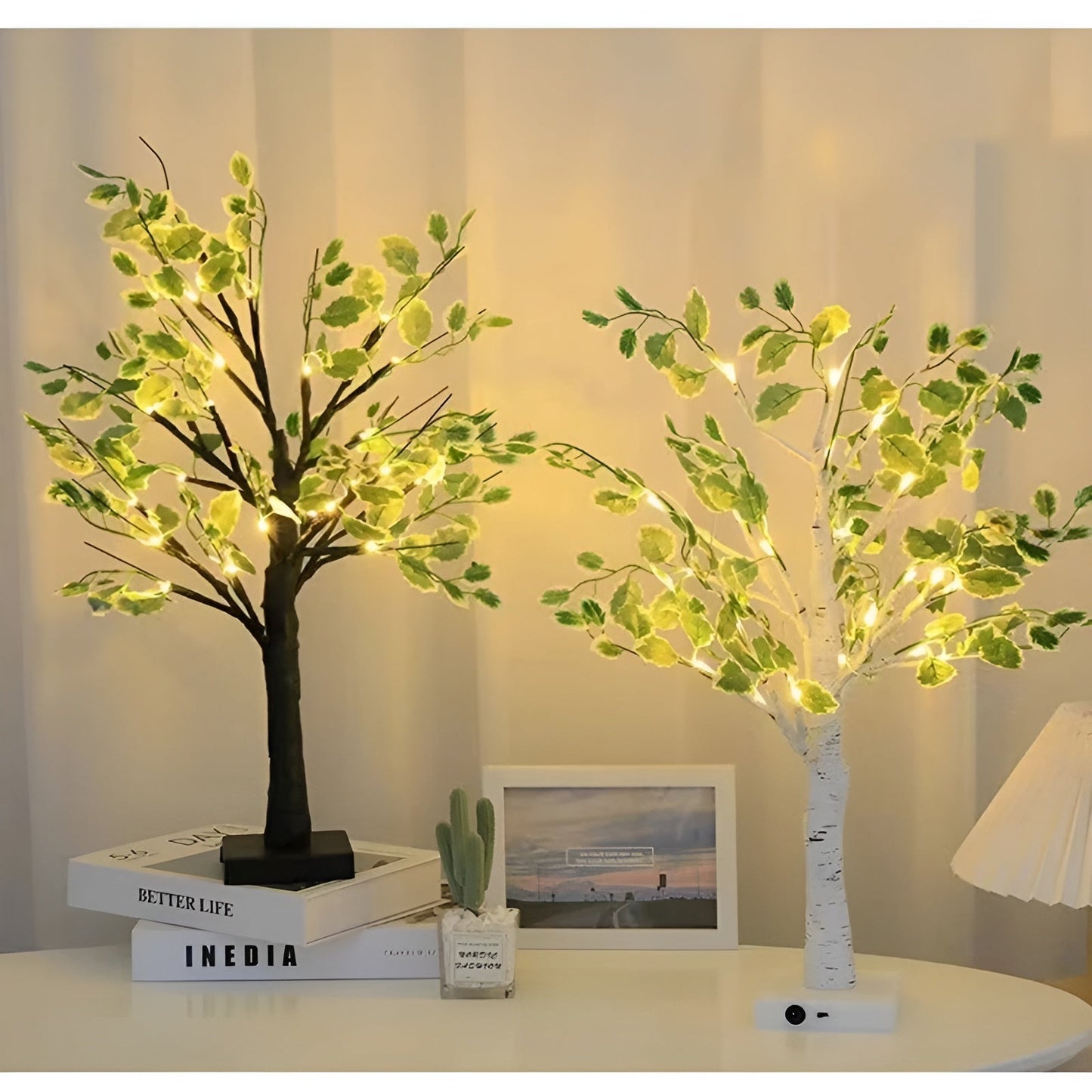 Magique BrightTree Lampe de Table – Design d'Arbre Élégant avec Éclairage LED Chaud
