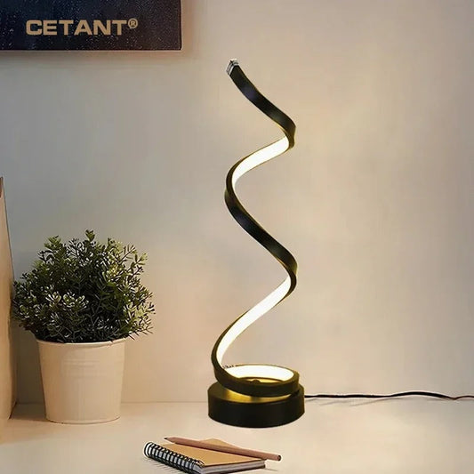 Floroux - Lampe de table LED spirale moderne pour une ambiance stylée