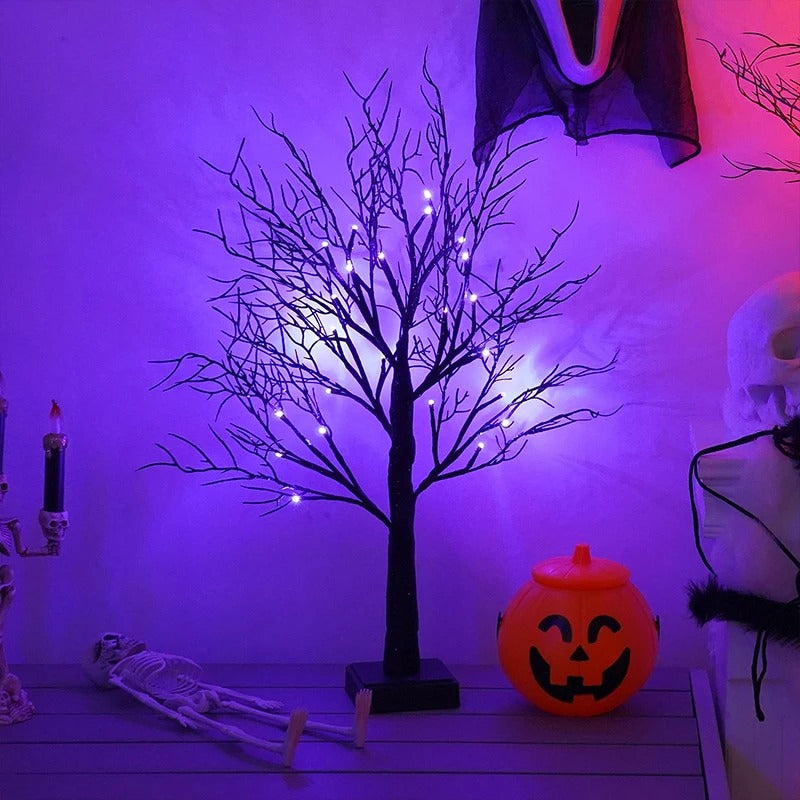 Floroux Arbre Lumière - Arbre Citrouille LED d'Halloween pour une Ambiance Automnale Conviviale