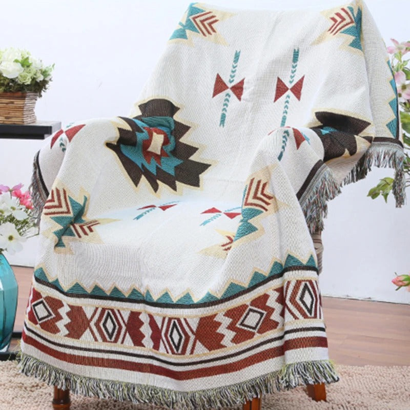 Floroux Cover with tribal style | Bohemian design | For indoor and outdoor use | Soft and versatile