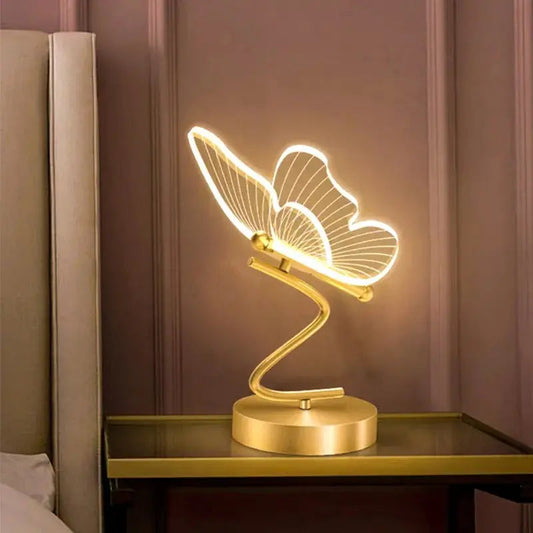 PapillonLumière - Lampe de Table Design Luxe en Forme de Papillon