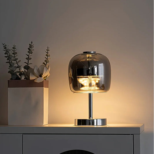 LumièreNord - Lampe de Table Décorative en Verre au Design Épuré
