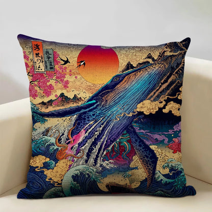 BeauRêve Housse de coussin avec le Mont Fuji - Style japonais pour chaque espace