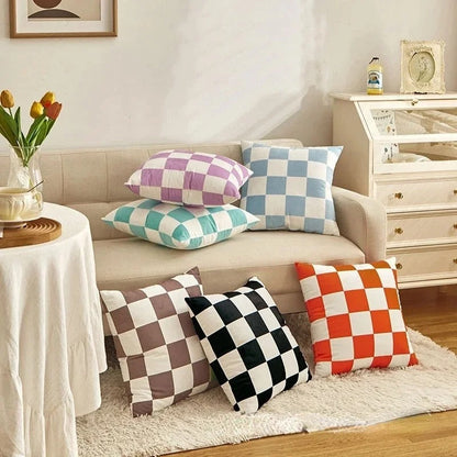Coussin à carreaux élégant - Must-Have tendance pour un intérieur luxueux