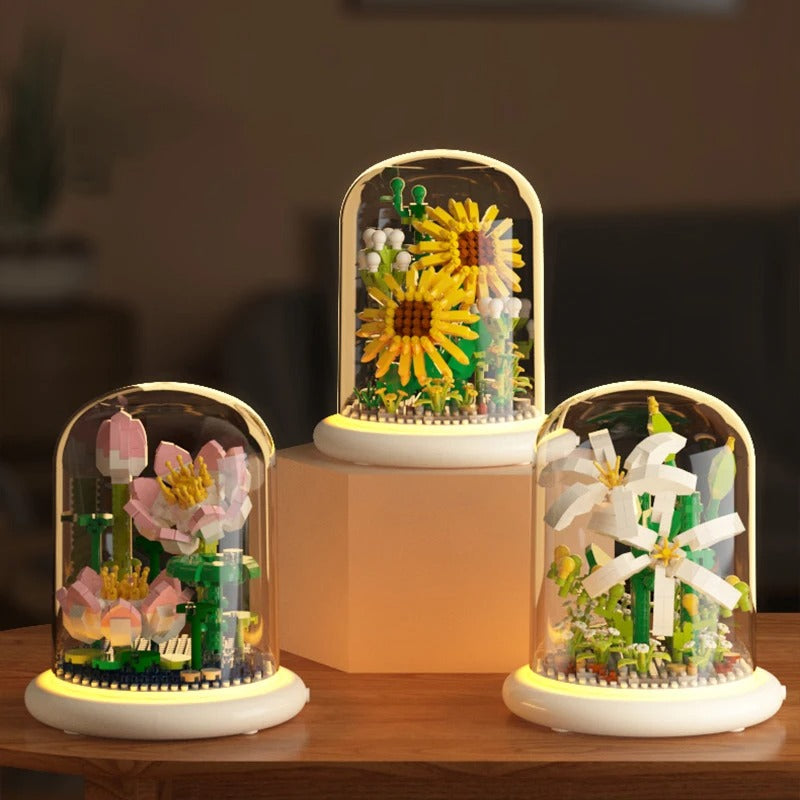 Boîte à fleurs | Fleur puzzle dans le verre