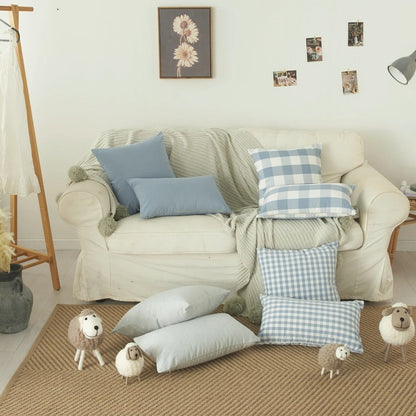 Coussin élégant MarbreLuxe - Housse de coussin à rayures modernes pour intérieurs élégants