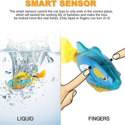 Floroux Électronique Poisson | Jouet Interactif pour Chats | Capteur de Mouvement | Soulagement du Stress pour Chats