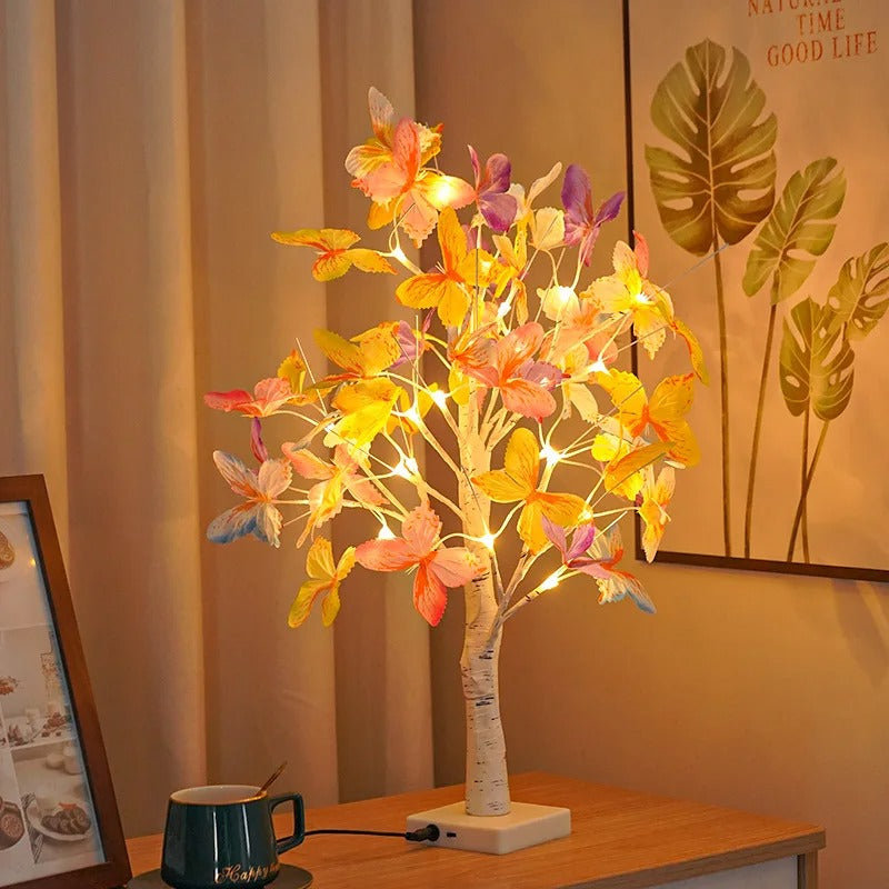 Floroux | Lampe en bois LED fleurissante