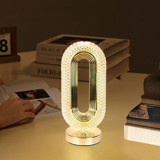 Floroux - Lampe de table en cristal élégante avec variateur tactile