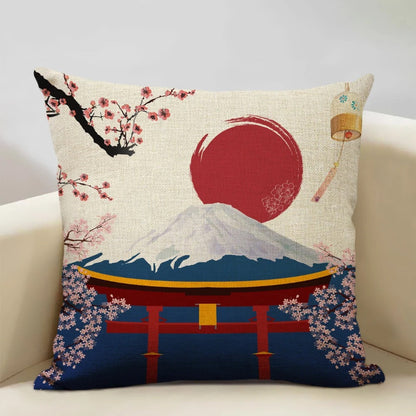 BeauRêve Housse de Coussin avec Mont Fuji - Style Japonais pour Chaque Espace