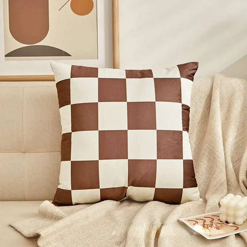 Coussin à carreaux élégant - Must-Have tendance pour un intérieur luxueux