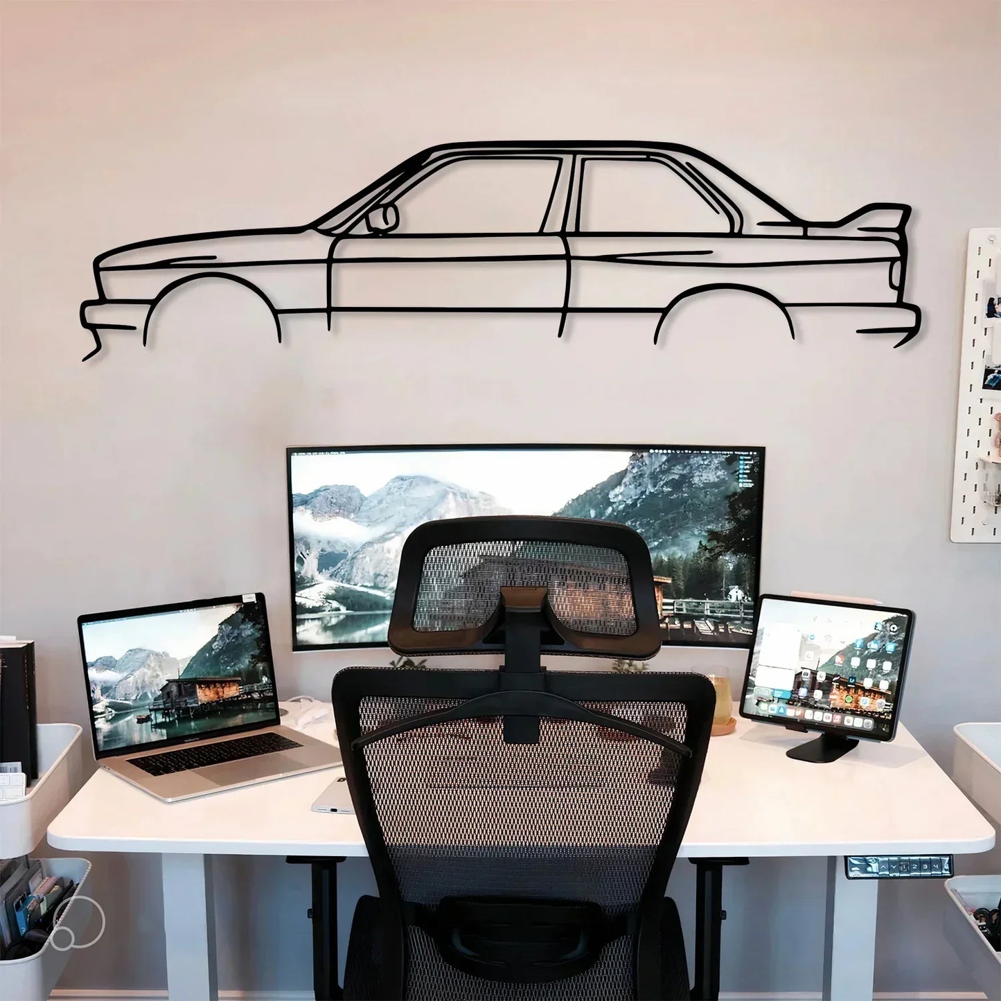 Floroux E30 M3 Metal Art Wall | Car Silhouette | Decor for Car Enthusiasts | Wall Decor | Gift Idea