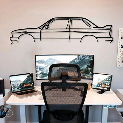 Floroux E30 M3 Metal Art Wall | Car Silhouette | Decor for Car Enthusiasts | Wall Decor | Gift Idea