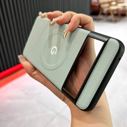 Coque de conception en cuir MagSafe de luxe pour Google Pixel 8 8Pro 8a 7 7Pro 7a Chargement sans fil Souple arrière en PU