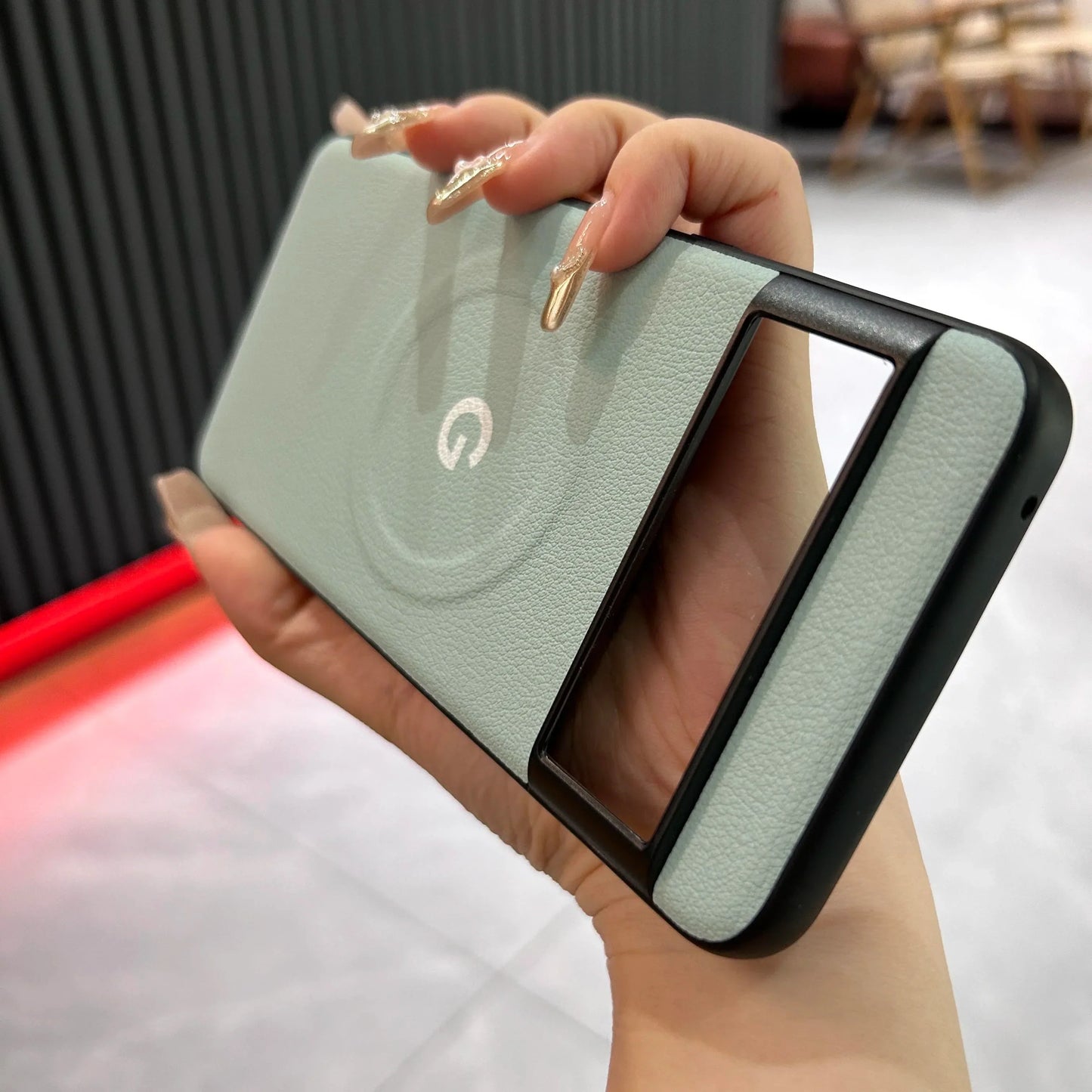 Coque de protection en cuir motif MagSafe de luxe pour Google Pixel 8 7 Pro 7A 8A avec chargement sans fil