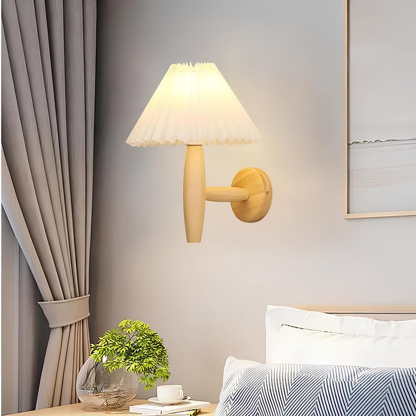 Floroux - Applique murale LED élégante en bois naturel