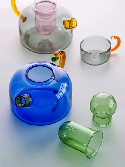 Théière et tasse en verre « Color Bloom »