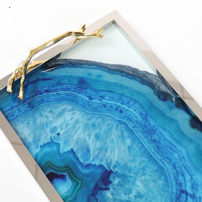 Bowl and Blue Agate Floroux | Luxurious Serving Dish | Stylish Decoration