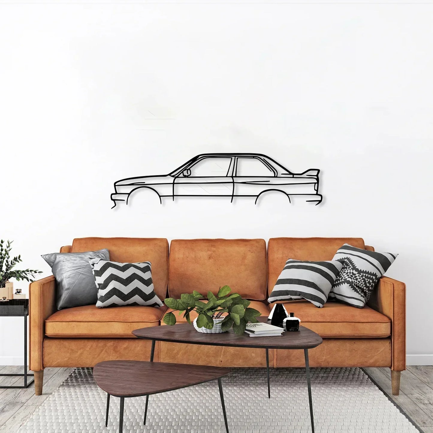 Floroux E30 M3 Metal Art Wall | Car Silhouette | Decor for Car Enthusiasts | Wall Decor | Gift Idea
