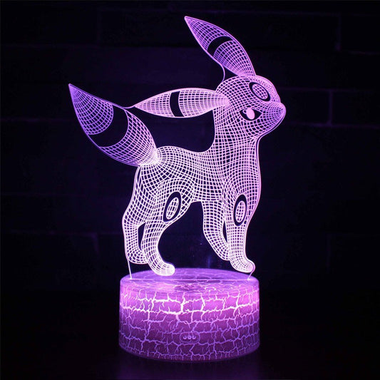 Floroux Lampe LED 3D | Veilleuse pour chambre d'enfants | Lumière décorative Pokémon | Lumière d'ambiance avec changement de couleur & connexion USB