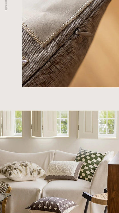 Coussins luxueux Nordic Brown Green │ Housse de coussin moderne à motif géométrique, housses de coussins décoratifs en fausse fourrure