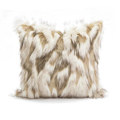 Coussins luxueux Nordic Brown Green │ Housse de coussin moderne à motif géométrique, housses de coussins décoratifs en fausse fourrure