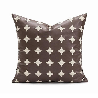 Coussins luxueux Nordic Brown Green │ Housse de coussin moderne à motif géométrique, housses de coussins décoratifs en fausse fourrure
