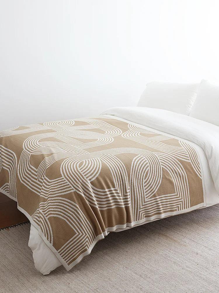 Couverture réversible en tricot géométrique du nord │ Couverture luxueuse