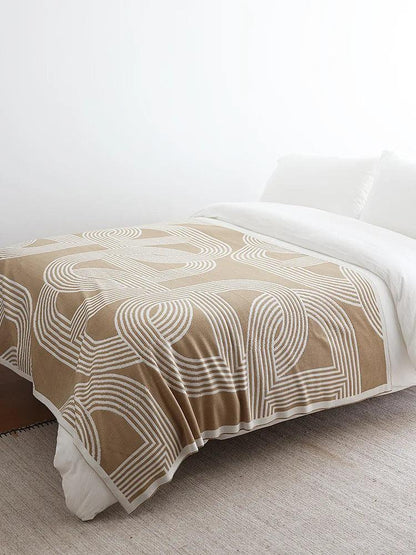 Couverture réversible en tricot géométrique du nord │ Couverture luxueuse