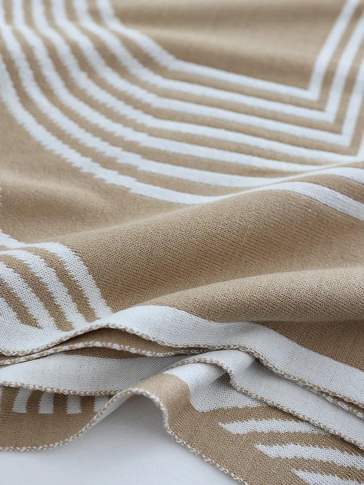 Couverture réversible en tricot géométrique du nord │ Couverture luxueuse