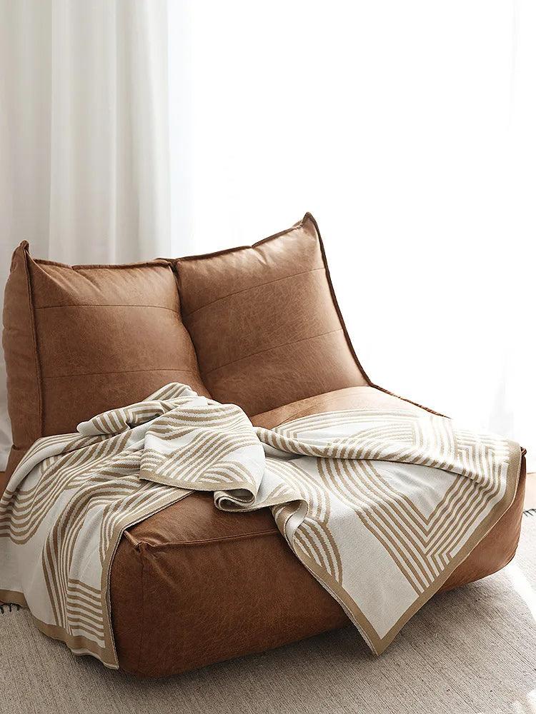 Couverture réversible en tricot géométrique du nord │ Couverture luxueuse