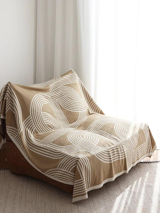 Couverture réversible en tricot géométrique du nord │ Couverture luxueuse
