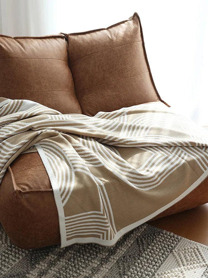 Couverture réversible en tricot géométrique du nord │ Couverture luxueuse