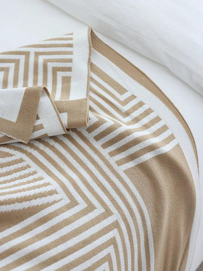 Couverture réversible en tricot géométrique du nord │ Couverture luxueuse