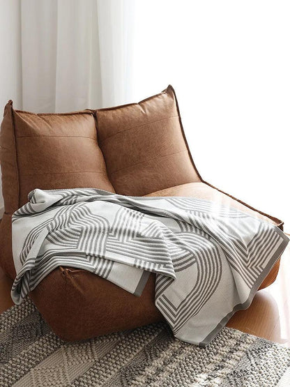 Couverture réversible en tricot géométrique du nord │ Couverture luxueuse