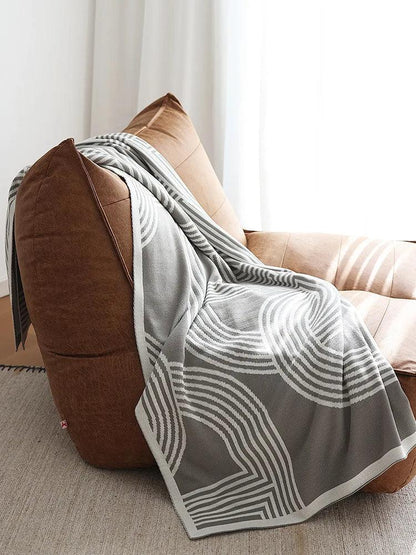 Couverture réversible en tricot géométrique du nord │ Couverture luxueuse