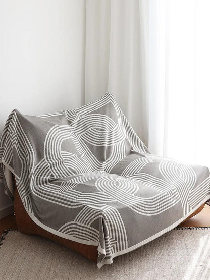 Couverture réversible en tricot géométrique du nord │ Couverture luxueuse