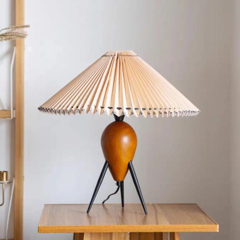Éclairage pliable Nordic Retro │ Lampe de chevet en bois de style médiéval moderne