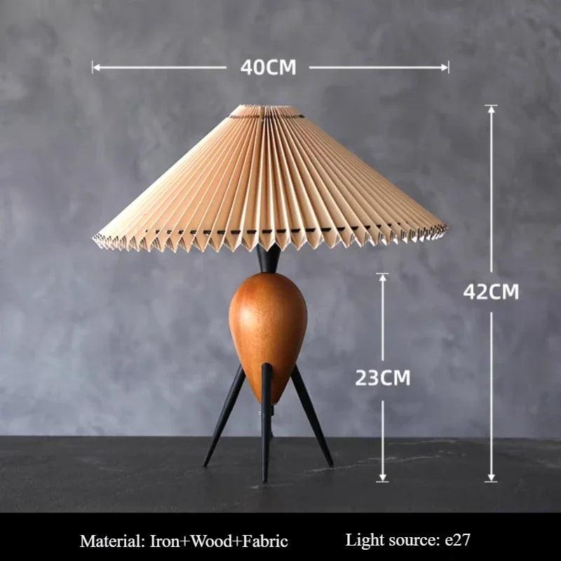 Éclairage pliable Nordic Retro │ Lampe de chevet en bois de style médiéval moderne