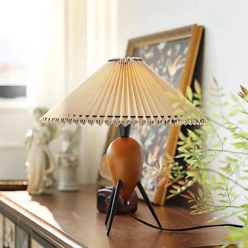 Éclairage pliable Nordic Retro │ Lampe de chevet en bois de style médiéval moderne
